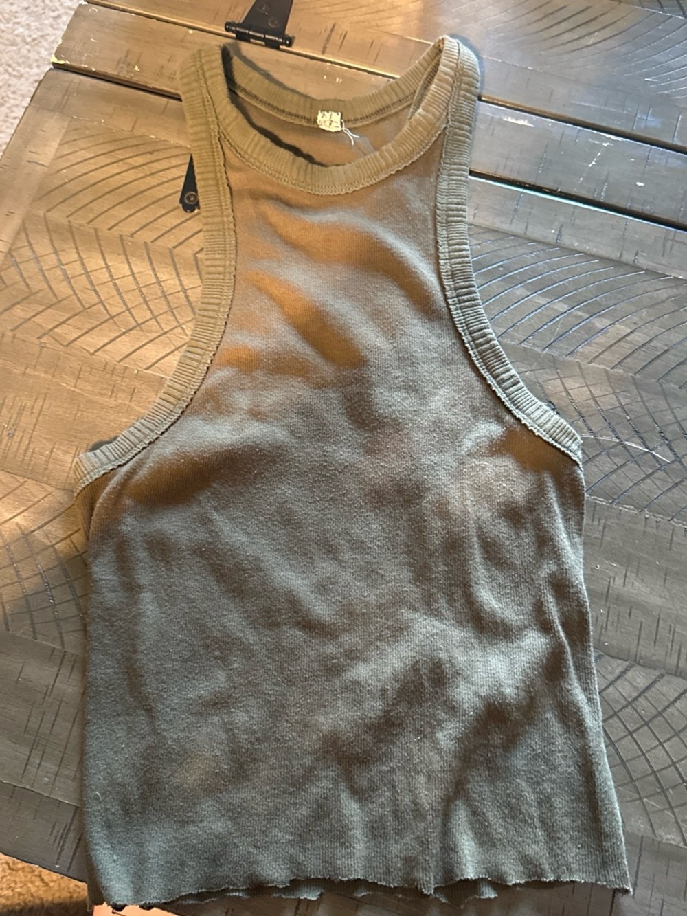 FP Movement by Free People Olive Green Ribbed Racerback Tank